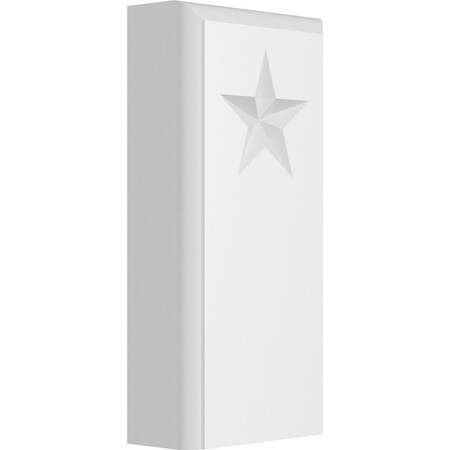 Ekena Millwork Standard Foster Star Plinth Block With Rounded Edge, 2 1/2"W x 5"H x 1"P PBP025X050X100FOS08
